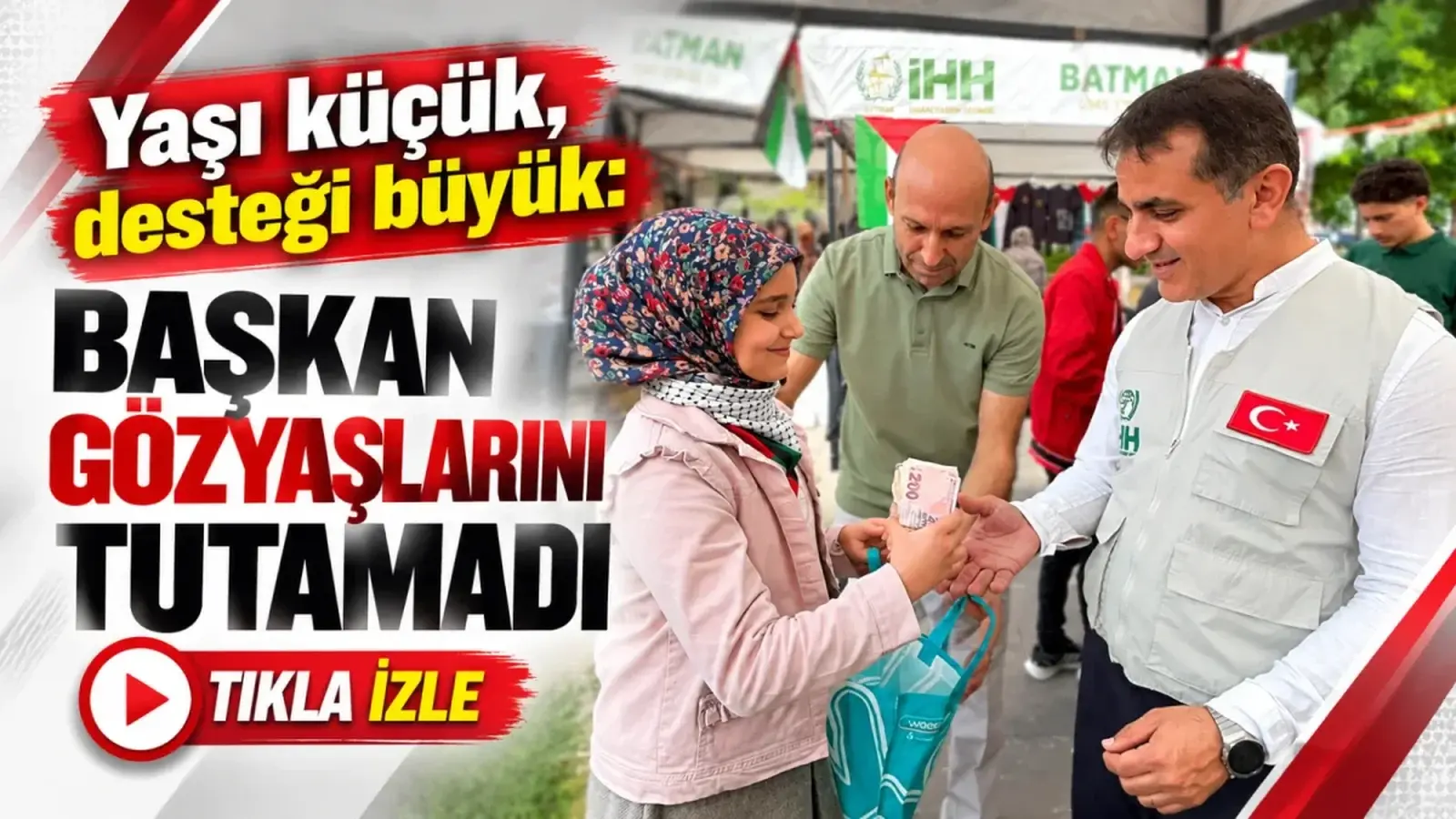 Yaşı küçük, desteği büyük: Başkan gözyaşlarını tutamadı