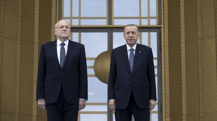 Cumhurbaşkanı Erdoğan, Lübnan Başbakanı Mikati'yi resmi törenle karşıladı