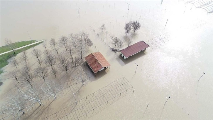 Kırklareli'nde Ergene Nehri taştı, tarım arazileri su altında kaldı