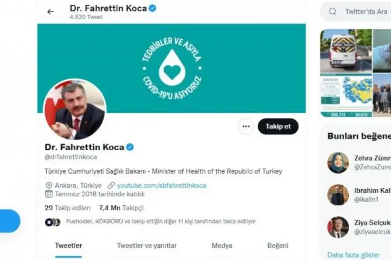 Sağlık Bakanı Dr. Fahrettin Koca, sosyal medyada DSÖ ile yarışıyor