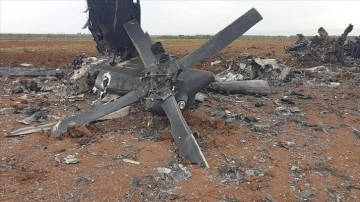 AA, ABD'nin Suriye'deki DEAŞ operasyonunda imha ettiği Amerikan helikopterinin enkazına ul
