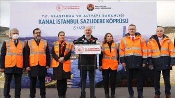 Bakan Karaismailoğlu, Kanal İstanbul Sazlıdere Köprüsü'nde incelemelerde bulundu