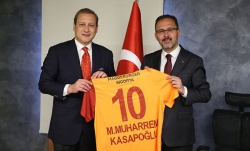 Bakan Kasapoğlu, Galatasaray Kulübü Başkanı Burak Elmas'ı kabul etti