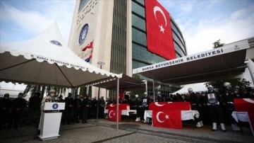 Bursa'da trafik kazasında hayatını kaybeden 4 itfaiye personeli için tören düzenlendi