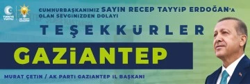 Cumhurbaşkanı Şehir Hastanesi Açılışı Teşekkür İlanı