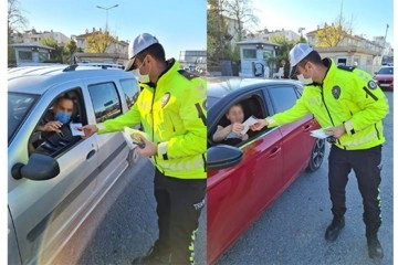 İstanbul’da denetimde sürücülere araç kokusu ve maske hediyesi