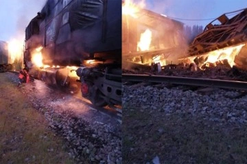 Şili’de yük treni raydan çıktı, trenin vagonları ateşe verildi