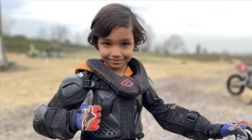 Türkiye şampiyonu 6 yaşındaki motosikletçi Poyraz'ın hedefi büyük
